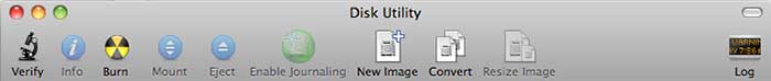 Disk Utility Tool Bar © Phil Gee