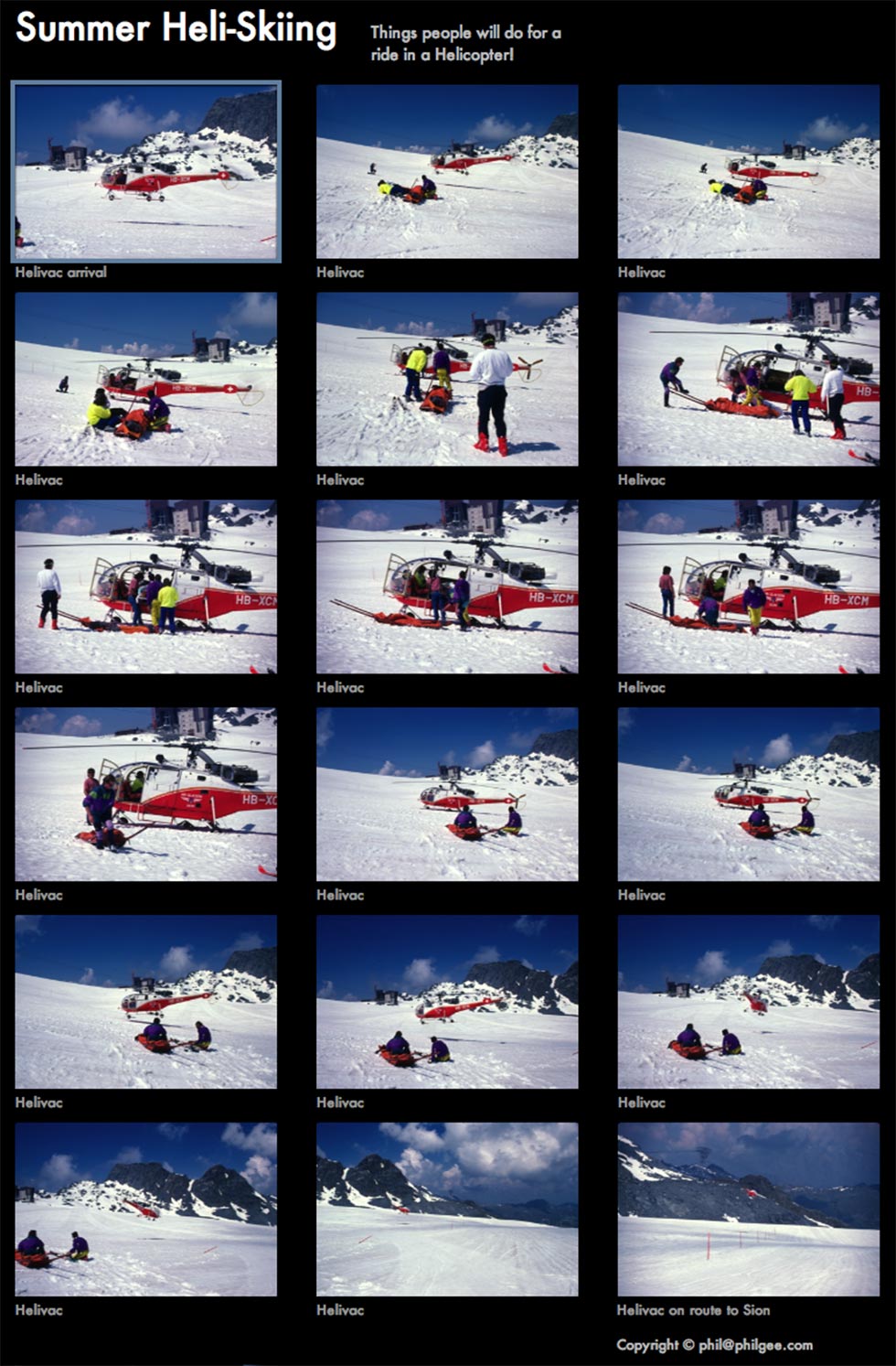 Helicopter evacuation of an injured Skier © Phil Gee