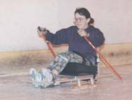 Tanny Grey on Ice Sled &copy; Phil Gee